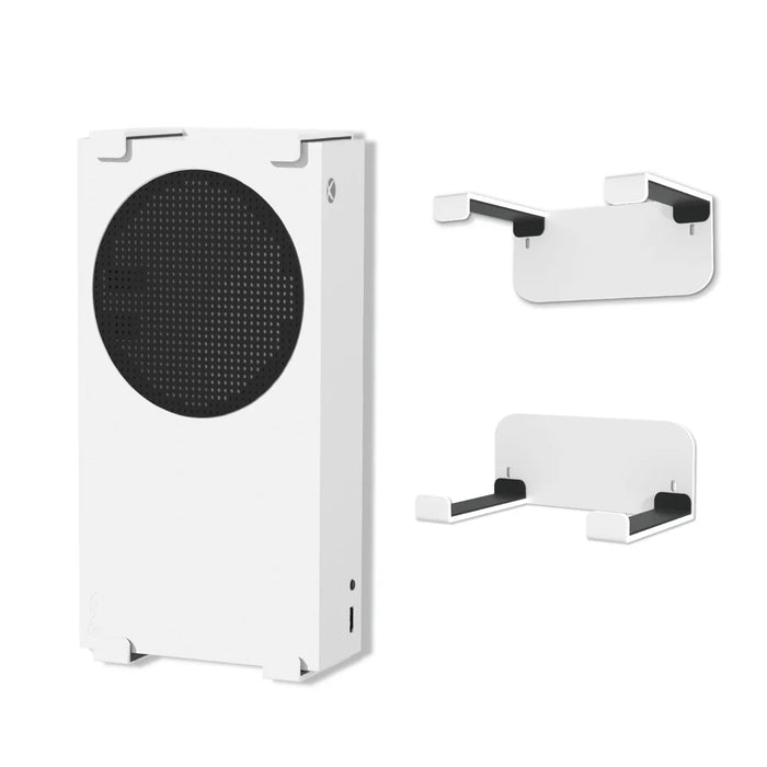 For Xbox Series S Metal Stand Wall Mount / Under Desk Dual Use Controller Holder Gaming Accessory - White - 2