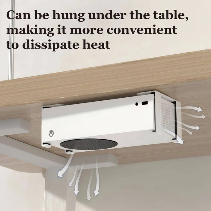 For Xbox Series S Metal Stand Wall Mount / Under Desk Dual Use Controller Holder Gaming Accessory - White - 4
