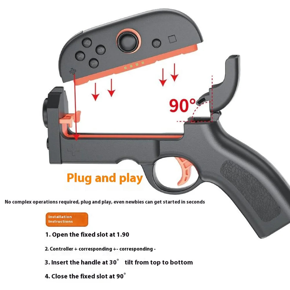 HBS-2841 2Pcs For Nintendo Switch 2 Left and Right Joy-Con Controller Gaming Gun Grip Shooting Handle - 6