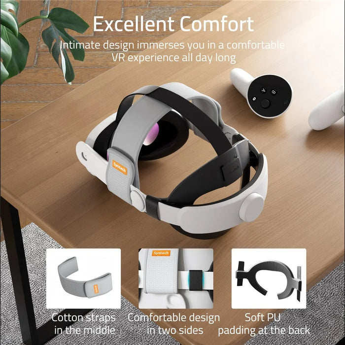 SYNTECH SYNM049P VR Headset Strap for Meta Quest 3 / 3S Adjustable Headband Removable Head Strap - 3