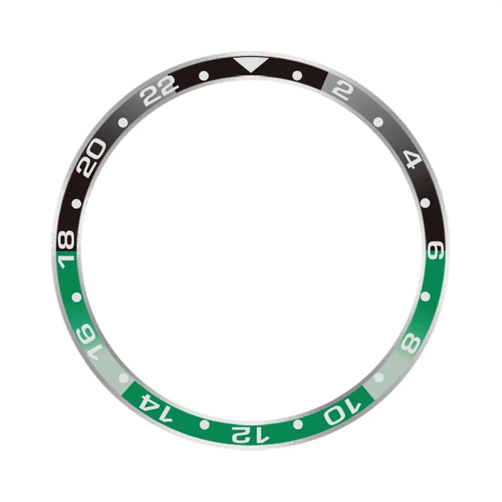For Samsung Galaxy Watch8 44mm Bezel Ring Aluminum Alloy Dual Color Protective Cover Ring - Black+Green  /  White Characters - 2