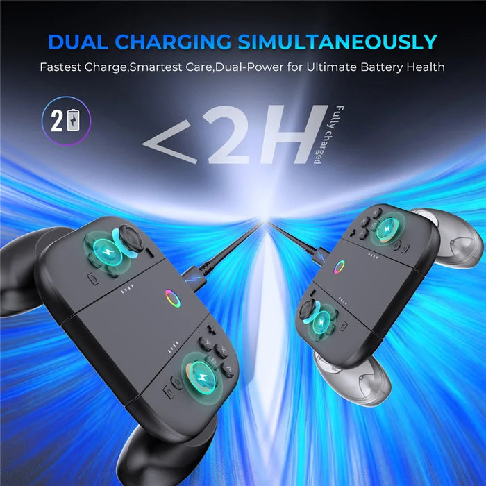JYS-NS2287B For Nintendo Switch 2 Controller Charging Grip Magnetic Charging Dock with GL / GR Buttons - Black - 4