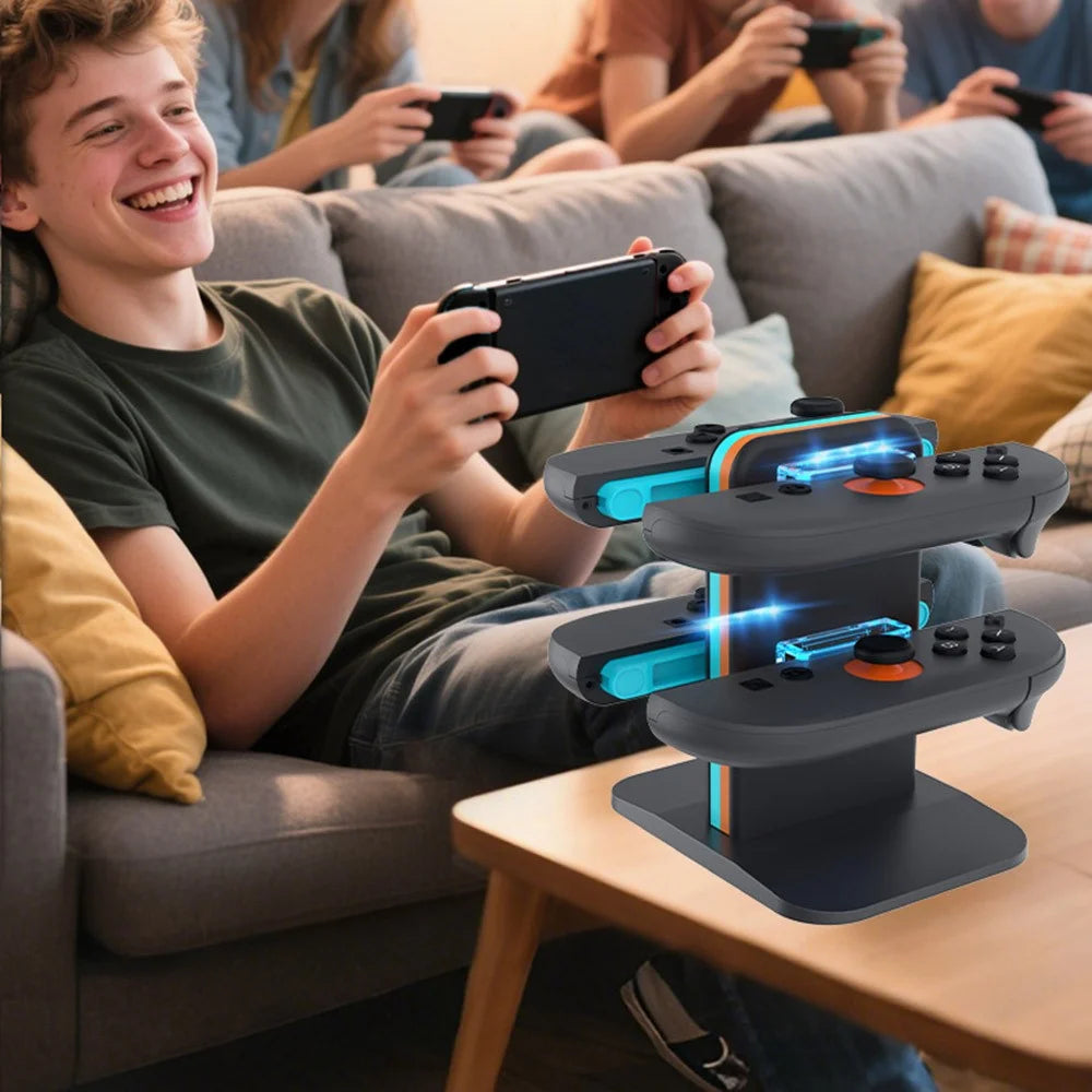 HBS-2858 For Nintendo Switch 2 Joy-Con Charging Dock 4 in 1 Controller Charger with LED Indicator - 7