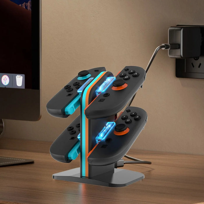 HBS-2859 For Nintendo Switch 2 Joy-Con 4 in 1 Charging Dock Station Controller Charger Stand - 6