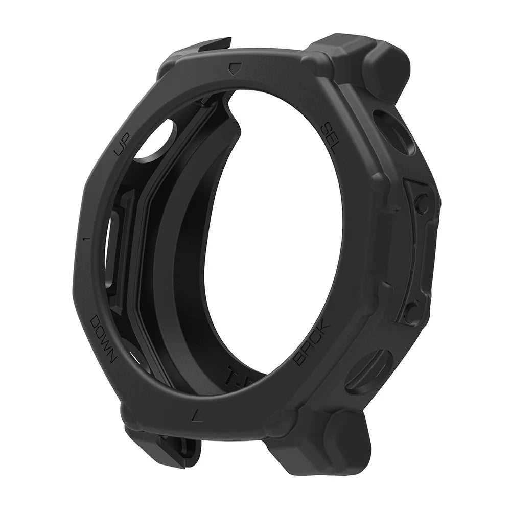 For Huami Amazfit T-Rex 3 Pro 48mm Watch Case Shock Absorbing Scratch Resistant Silicone Protective Cover - Black - 1