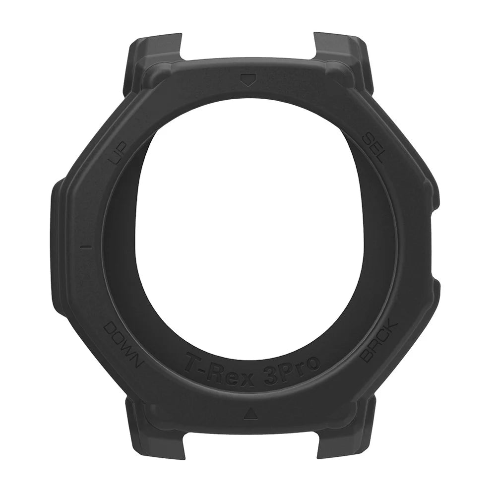 For Huami Amazfit T-Rex 3 Pro 48mm Watch Case Shock Absorbing Scratch Resistant Silicone Protective Cover - Black - 3