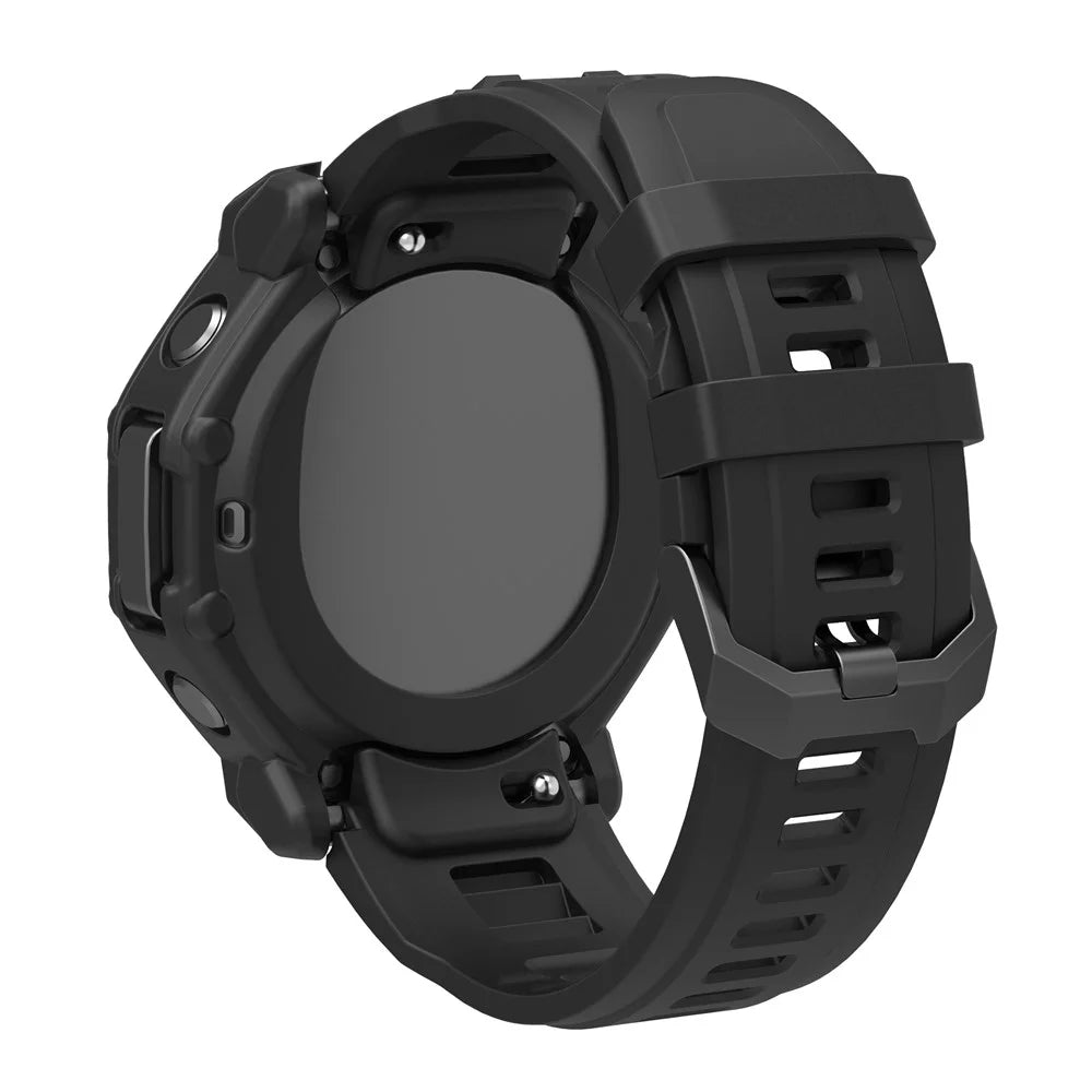 For Huami Amazfit T-Rex 3 Pro 48mm Watch Case Shock Absorbing Scratch Resistant Silicone Protective Cover - Black - 6
