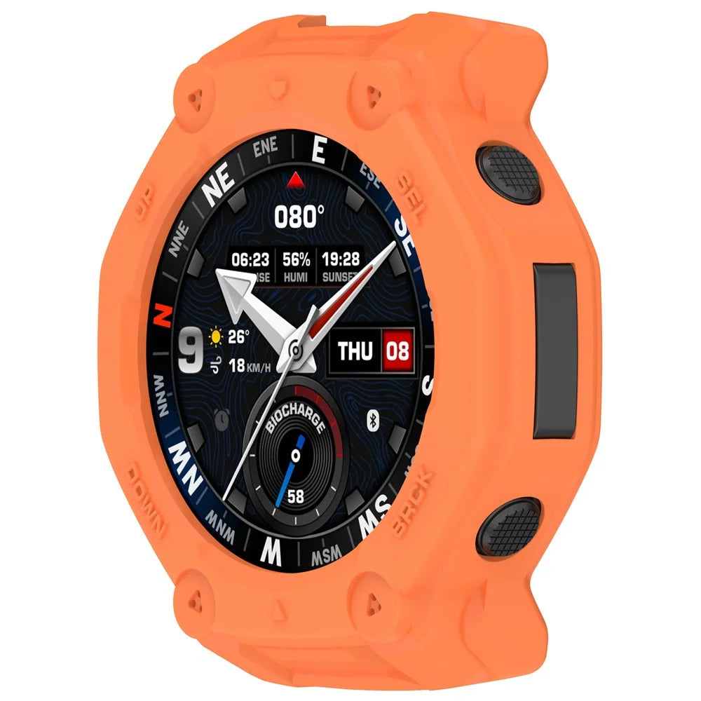 For Huami Amazfit T-Rex 3 Pro 48mm Watch Case Semi-Enclosed Armor TPU Shockproof Protective Cover - Orange - 5