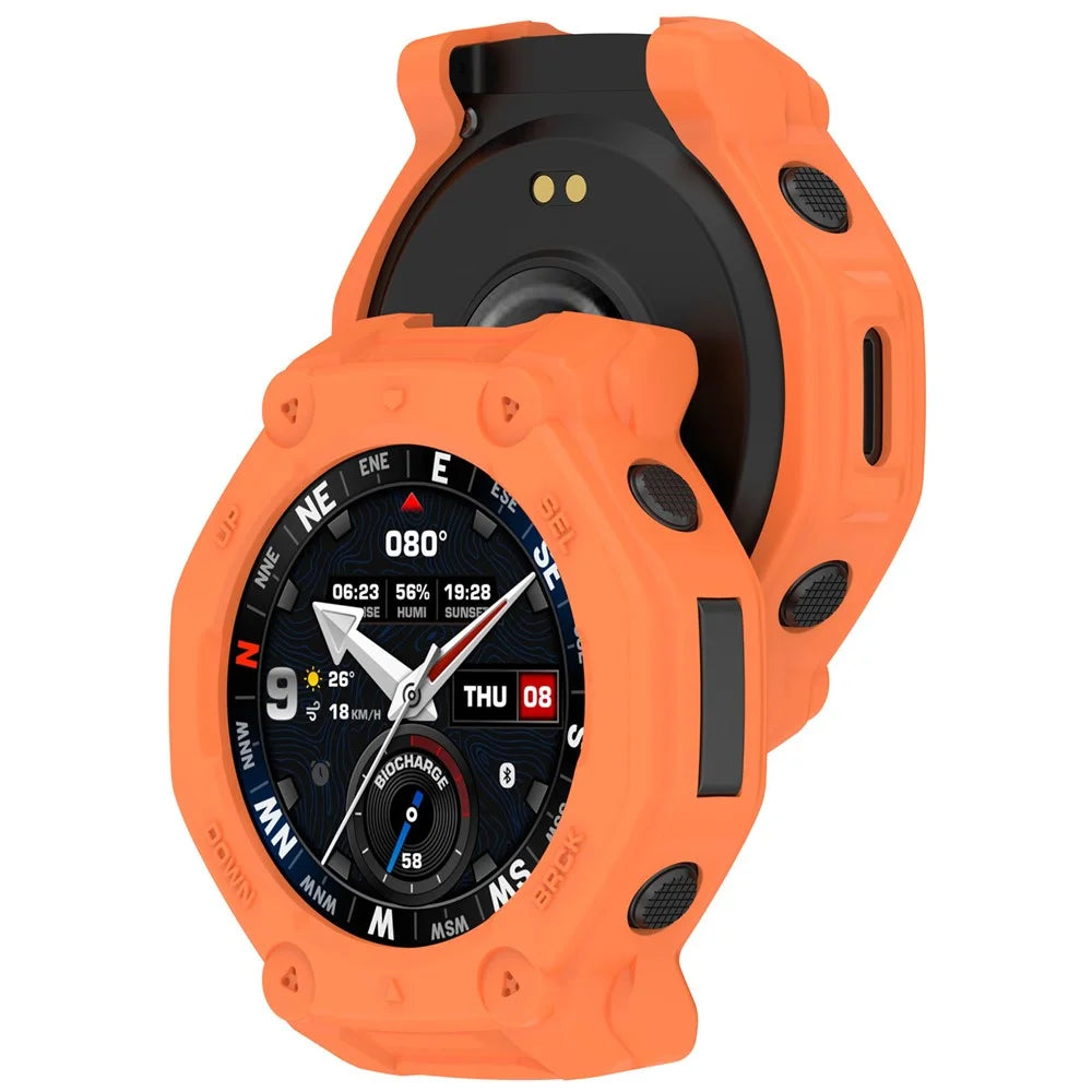 For Huami Amazfit T-Rex 3 Pro 48mm Watch Case Semi-Enclosed Armor TPU Shockproof Protective Cover - Orange - 6