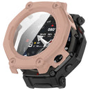 For Huami Amazfit T-Rex 3 Pro 48mm Watch Case PC Frame Cover with Tempered Glass Screen Film - Pink - 1