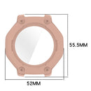 For Huami Amazfit T-Rex 3 Pro 48mm Watch Case PC Frame Cover with Tempered Glass Screen Film - Pink - 7