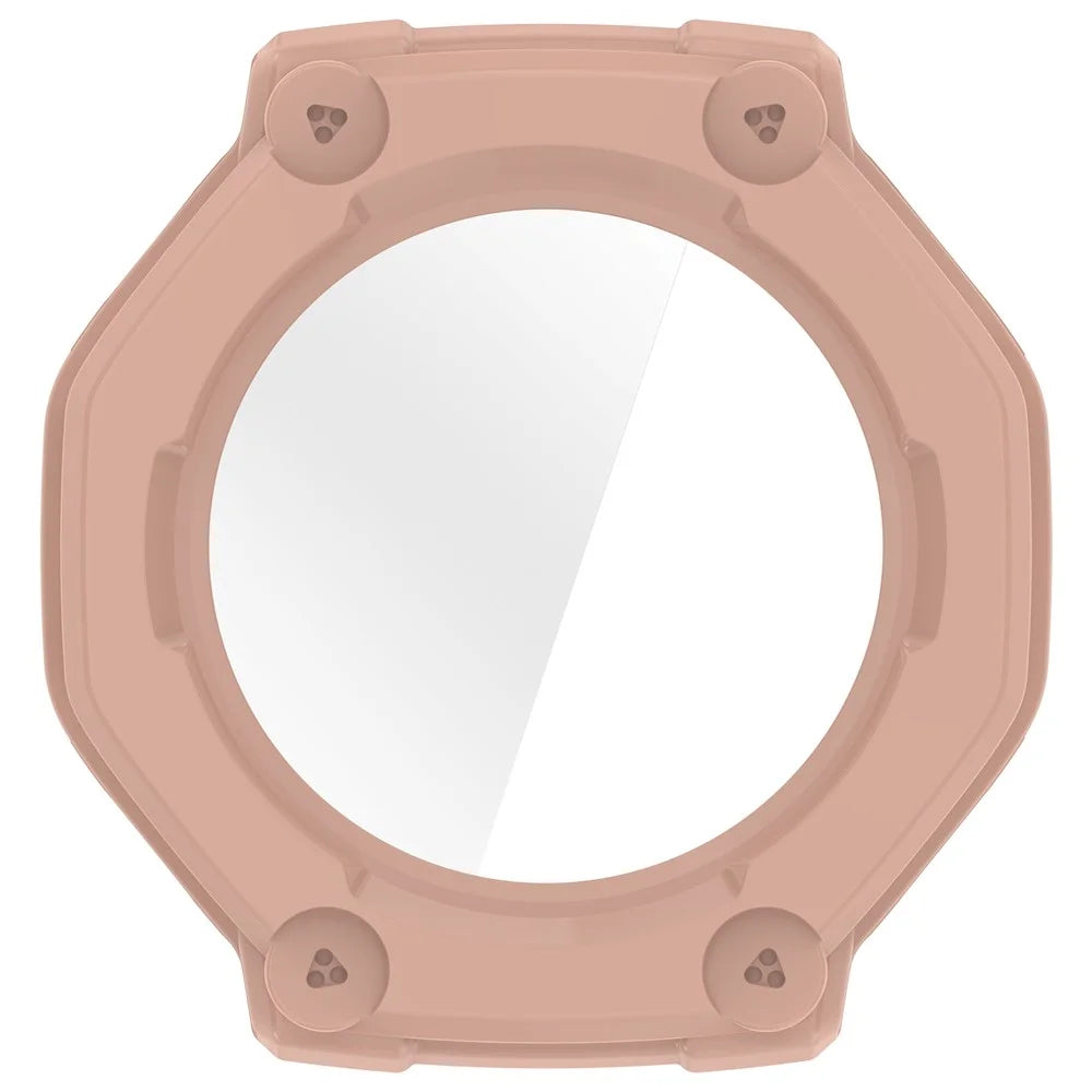 For Huami Amazfit T-Rex 3 Watch Case PC Frame Cover with Tempered Glass Screen Film - Pink - 4