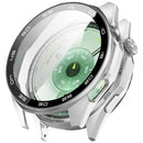 For Huawei Watch GT 6 46mm Protective Case Integrated Scale Design PC Watch Cover with Tempered Glass Film - Silver - 1
