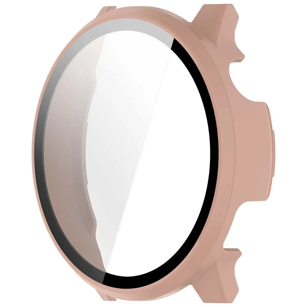 For Garmin Venu 4 45mm Watch Case PC Frame Cover with Tempered Glass Screen Film - Pink - 2