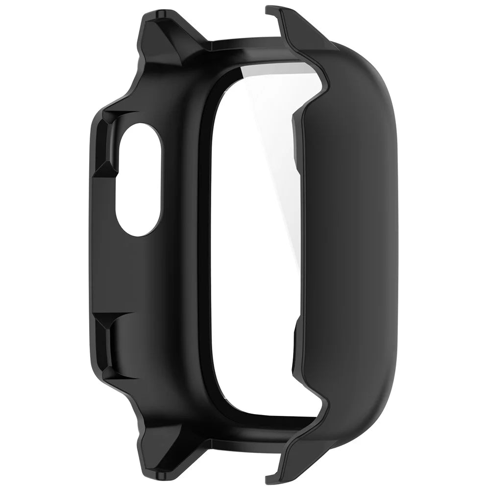 For Cosmo JrTrack 5 Case PC Frame Watch Cover with Tempered Glass Screen Film - Black - 3