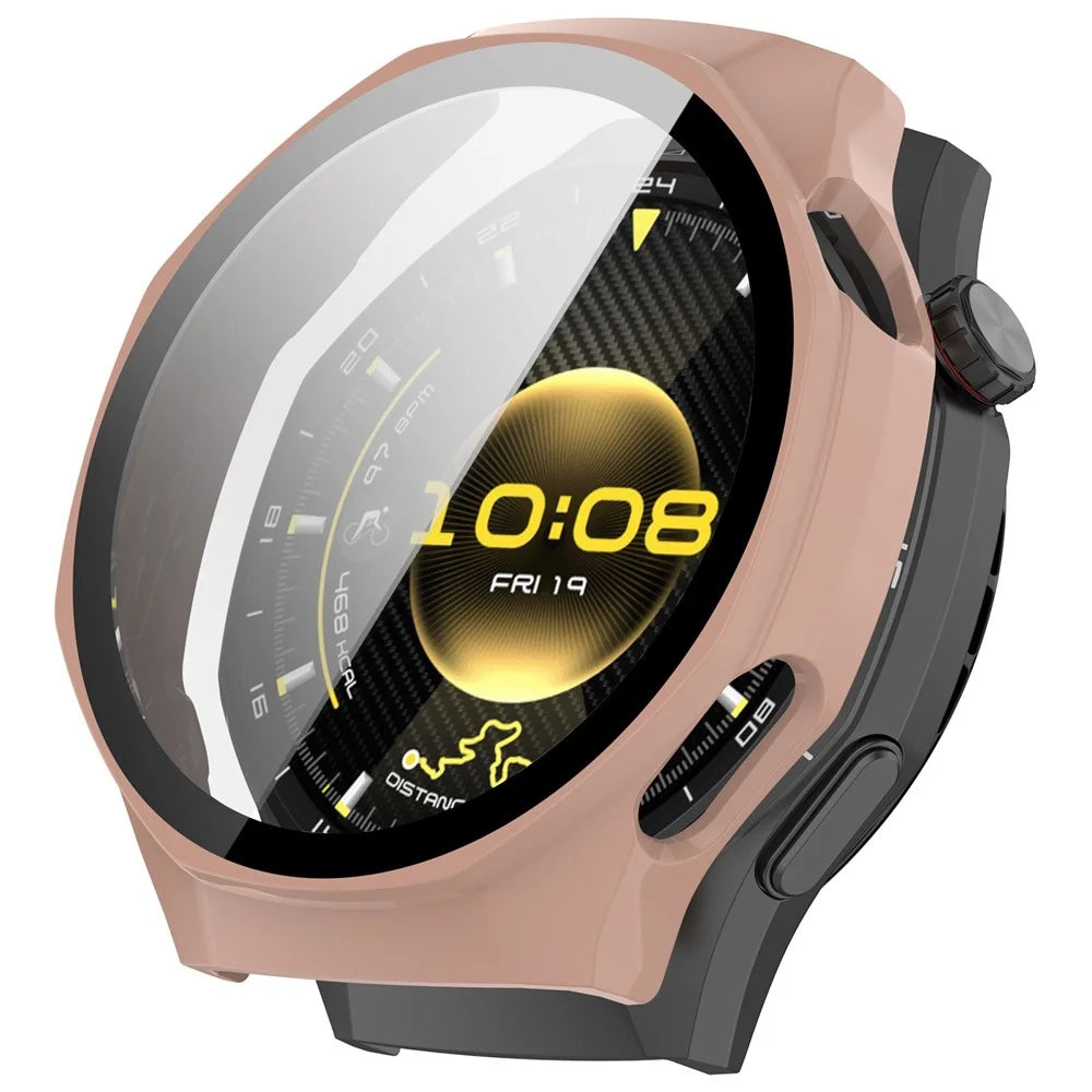 For Huawei Watch GT 6 Pro 46mm Hard PC Watch Protective Case with Tempered Glass Film - Pink - 1