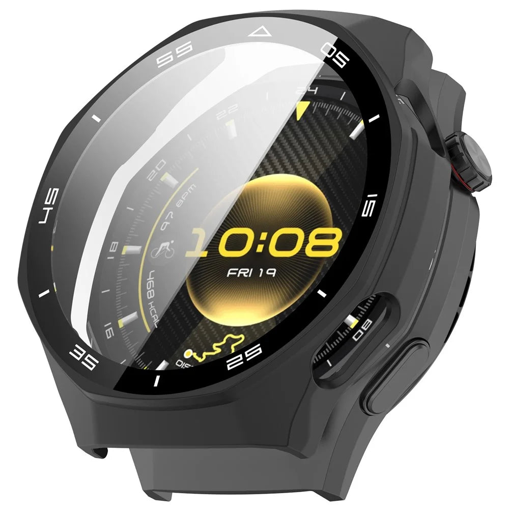 For Huawei Watch GT 6 Pro 46mm Protective Case PC Tempered Glass Watch Cover with Scale - Black - 1