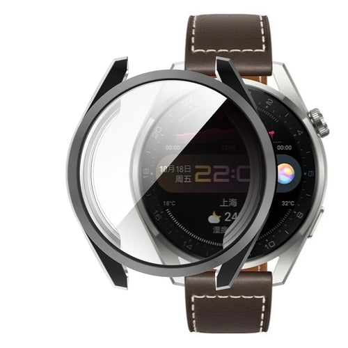 Shockproof Electroplate TPU Watch Frame Case Protector for Huawei Watch 3 Pro 48mm - Black - 1
