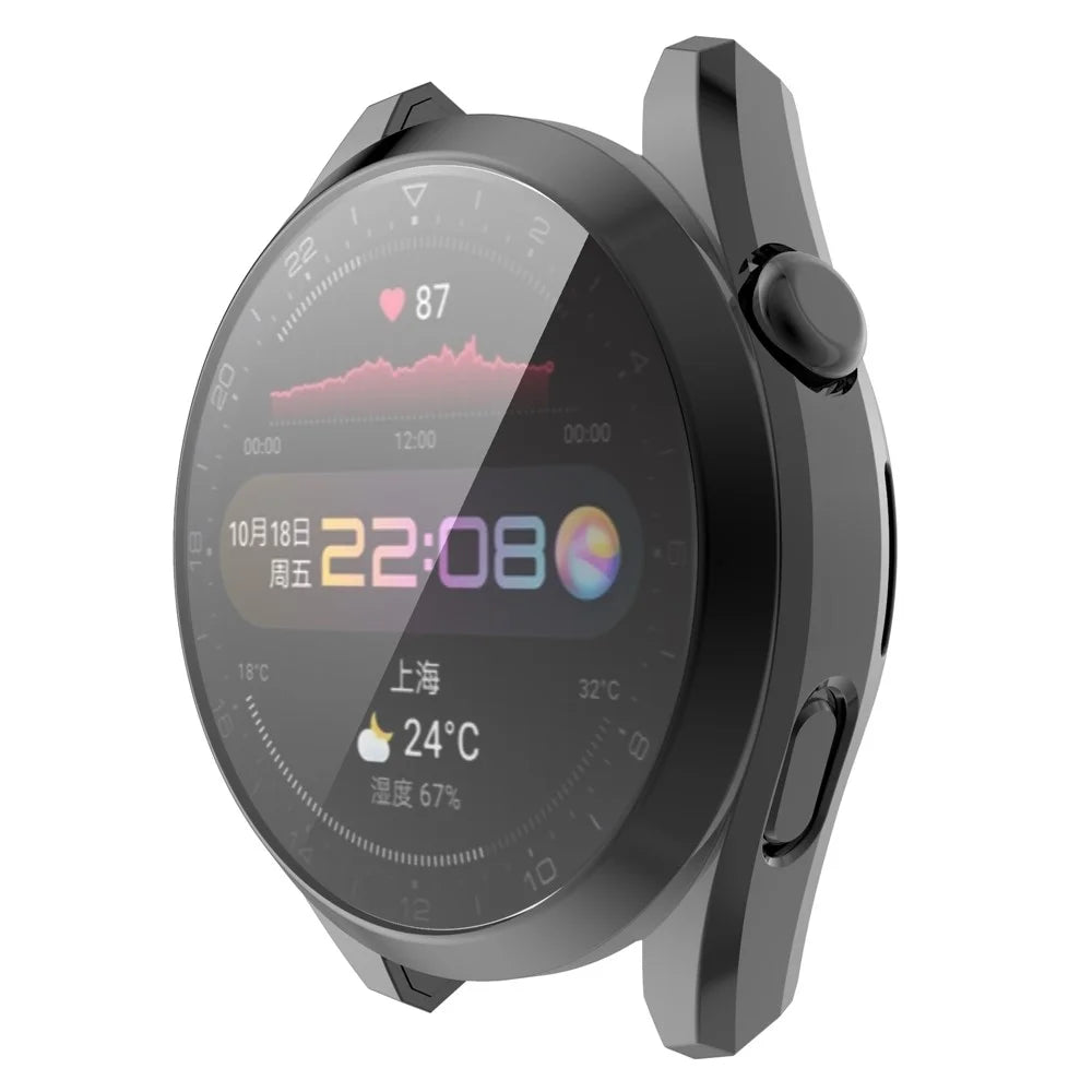 Shockproof Electroplate TPU Watch Frame Case Protector for Huawei Watch 3 Pro 48mm - Black - 2