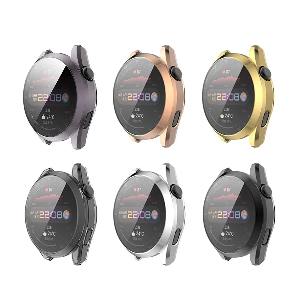 Shockproof Electroplate TPU Watch Frame Case Protector for Huawei Watch 3 Pro 48mm - Black - 5
