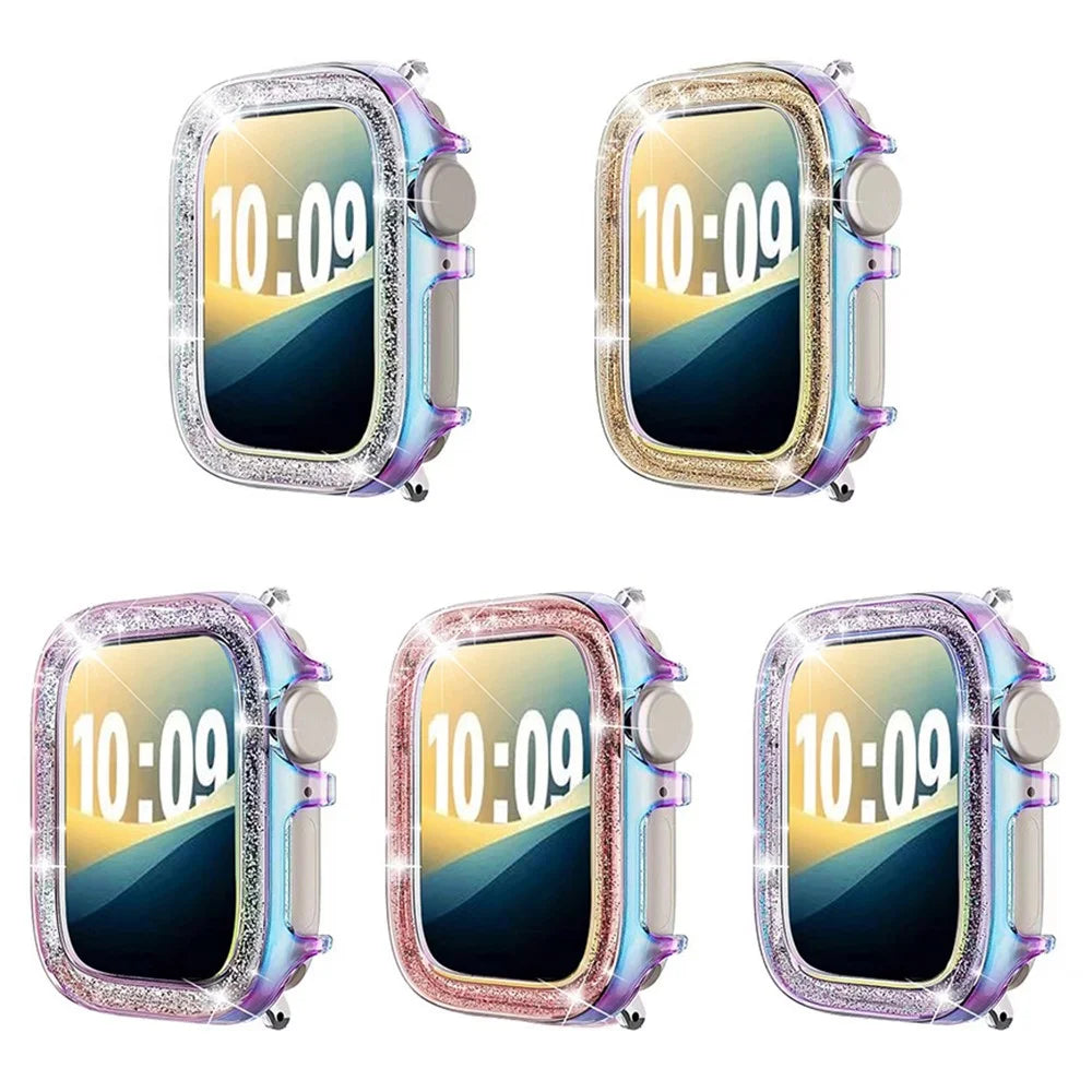 Hard PC Watch Case for Apple Watch SE (2025) / (2023) / (2022) / SE 40mm / Series 6 / 5 / 4 40mm Glitter Design Watch Protector - Multi-color - 2