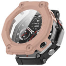 For Huami Amazfit T-Rex 3 Case Hard PC All-Around Watch Cover with Tempered Glass Film - Pink - 1