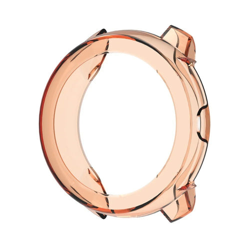 For Suunto Race 2 Protective Watch Case TPU Hollow Cover - Transparent Orange - 1