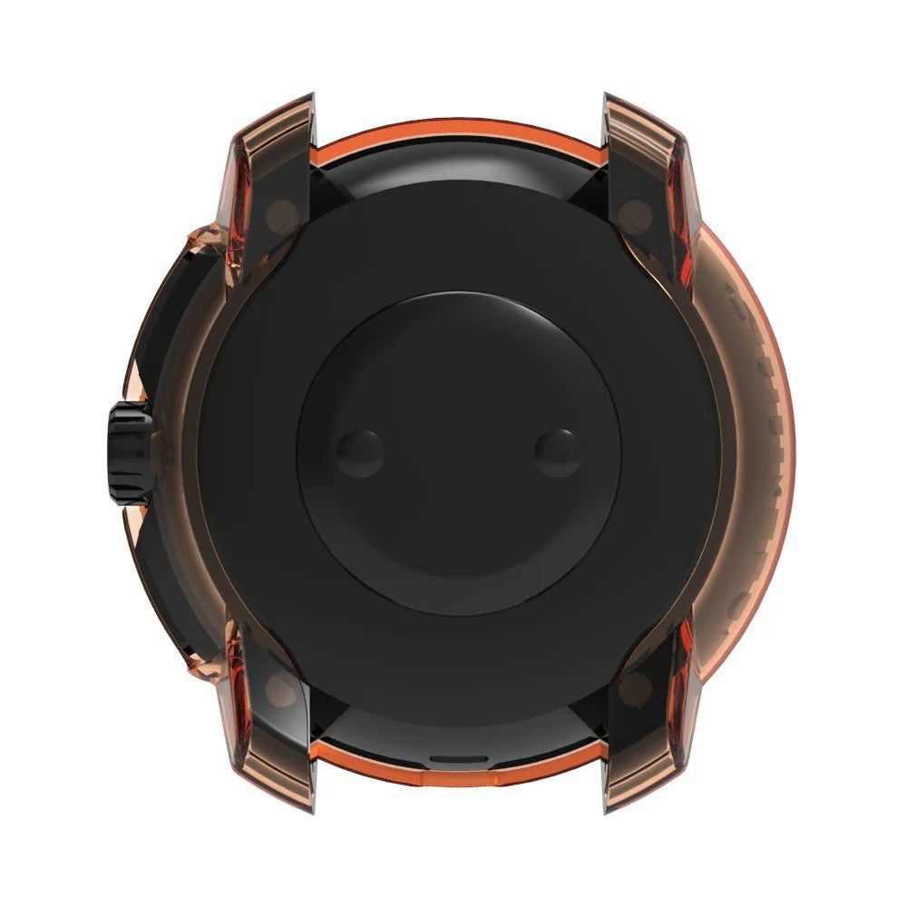 For Suunto Race 2 Protective Watch Case TPU Hollow Cover - Transparent Orange - 2