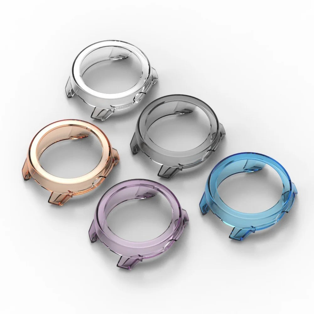 For Suunto Race 2 Protective Watch Case TPU Hollow Cover - Transparent Orange - 5