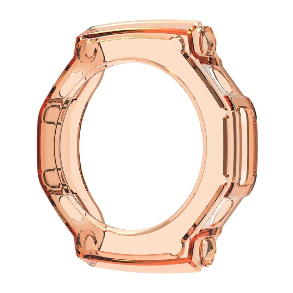 For Huami Amazfit T-Rex 3 Protective Watch Case TPU Hollow Cover - Transparent Orange - 1