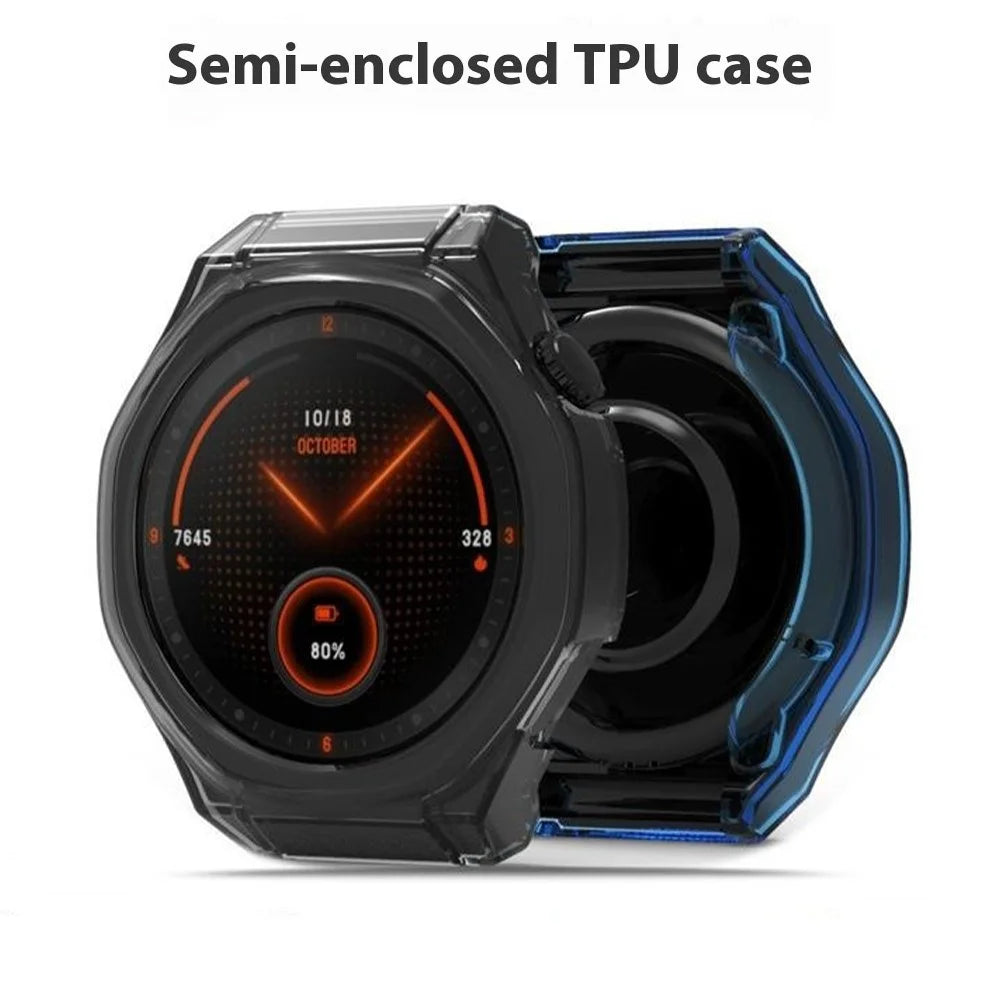 For Honor Watch 5 Ultra Protective Watch Case TPU Hollow Cover - Transparent Black - 3