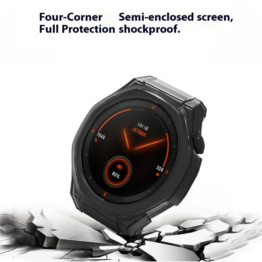 For Honor Watch 5 Ultra Protective Watch Case TPU Hollow Cover - Transparent Black - 5