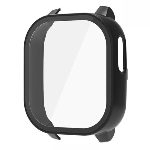 For Cosmo JrTrack 5 Kids Smart Watch Hard PC Watch Protective Case with Tempered Glass Film - Black - 1