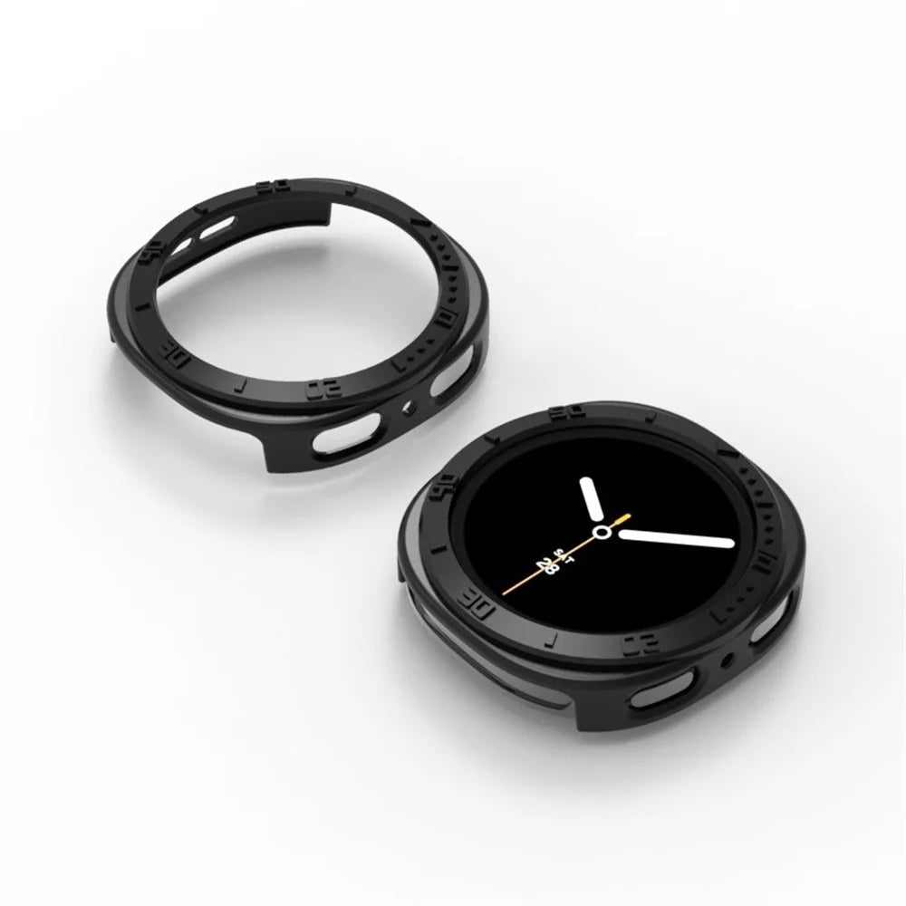 For Samsung Galaxy Watch8 44mm Case Half Coverage Hollow-Out PC Protective Watch Frame - Black - 2