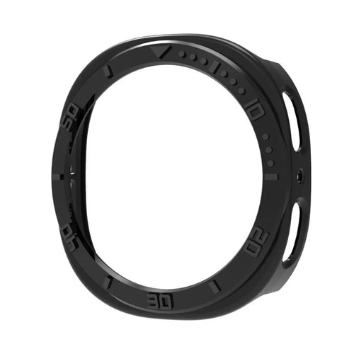 For Samsung Galaxy Watch8 40mm Case Half Coverage Hollow-Out PC Protective Watch Frame - Black - 1