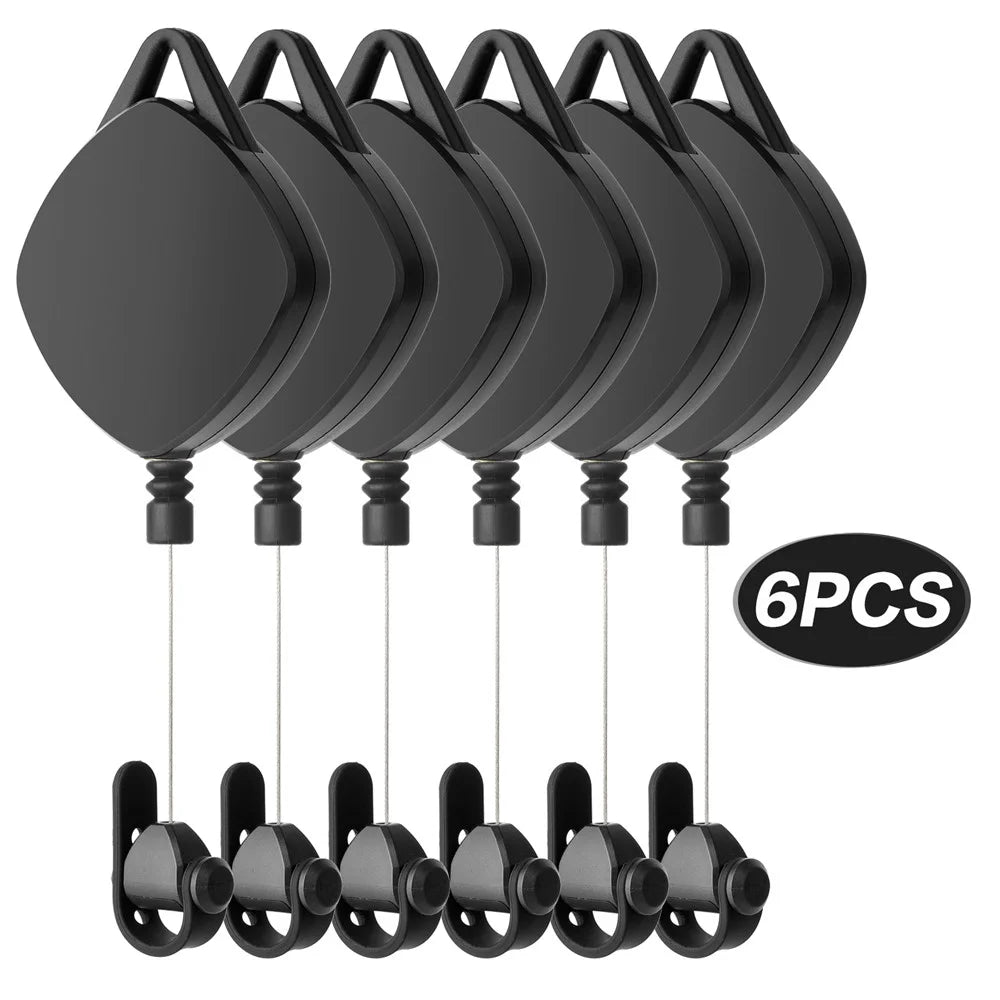 6PCS VR Cable Management System Retractable Ceiling Pulley for VR Headset Cable Organizer Accessories - Black - 1