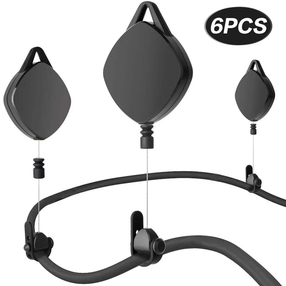 6PCS VR Cable Management System Retractable Ceiling Pulley for VR Headset Cable Organizer Accessories - Black - 2