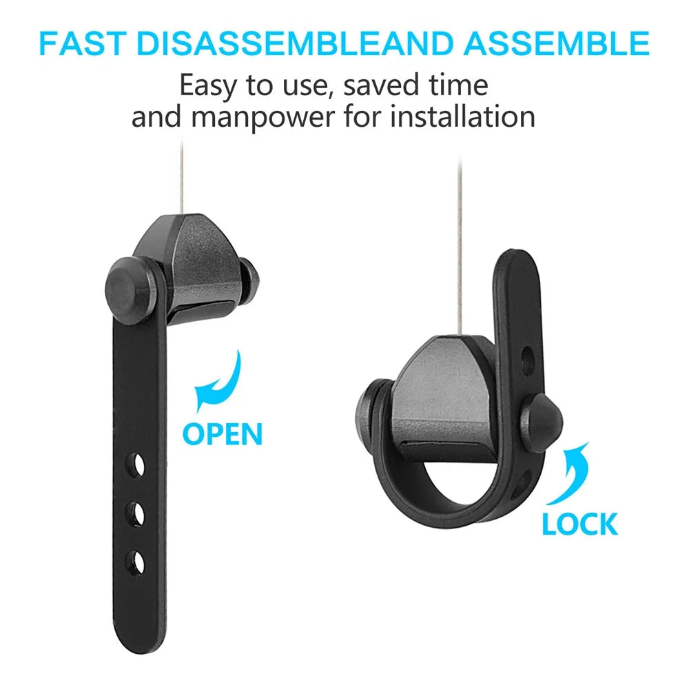 6PCS VR Cable Management System Retractable Ceiling Pulley for VR Headset Cable Organizer Accessories - Black - 3