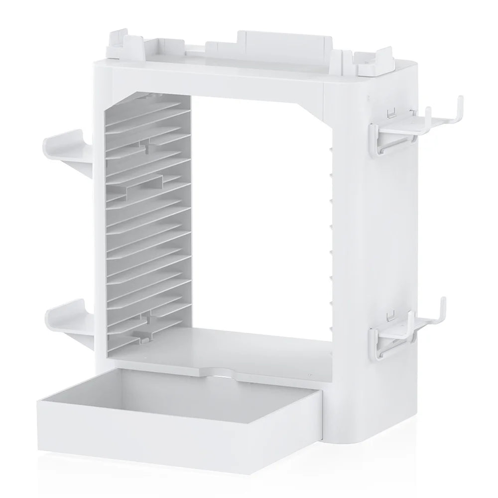 JYS-NS153 Game Storage Tower for Nintendo Switch OLED / Switch / Switch 2 Game Card Storage Rack Stand Controller Hanger - White - 1
