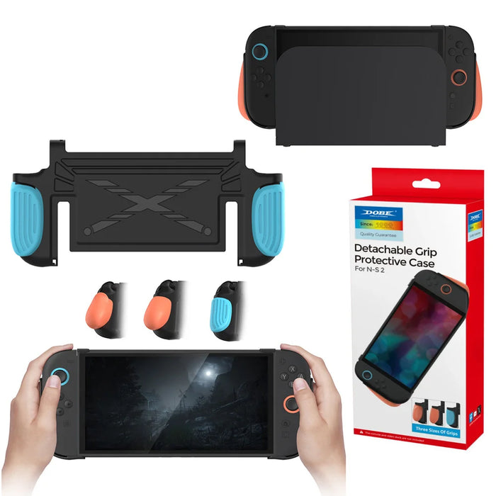 DOBE TNS-5196 Detachable Grip Protective Case for Nintendo Switch 2 Ergonomic Grip Cover with Foldable JoyCon Holder - As Shown - 1