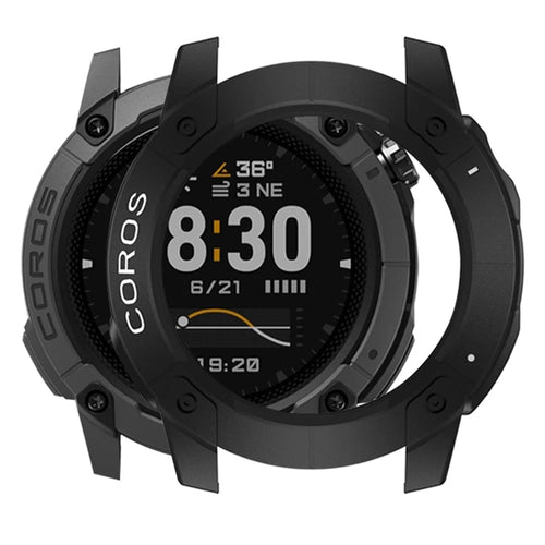 For Coros Nomad Watch Case Anti Scratch Armor Design Sanded Hard PC Watch Protective Cover - Black  /  White - 1