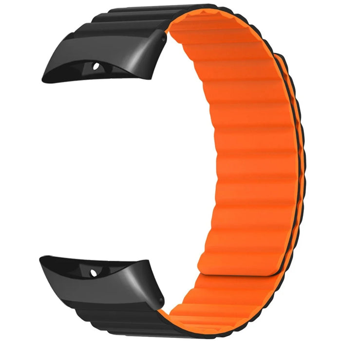 Replacement Strap for Garmin Forerunner 45S / Forerunner 45 / Swim 2 Magnetic Silicone Watch Band - Black+Orange - 1