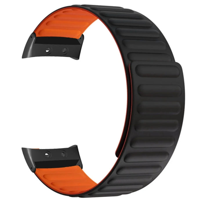 Replacement Strap for Garmin Forerunner 45S / Forerunner 45 / Swim 2 Magnetic Silicone Watch Band - Black+Orange - 2