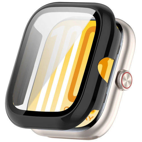 For vivo Watch GT 2 / iQOO Watch GT 2 Case PC Frame Watch Cover with Tempered Glass Screen Film - Black - 1