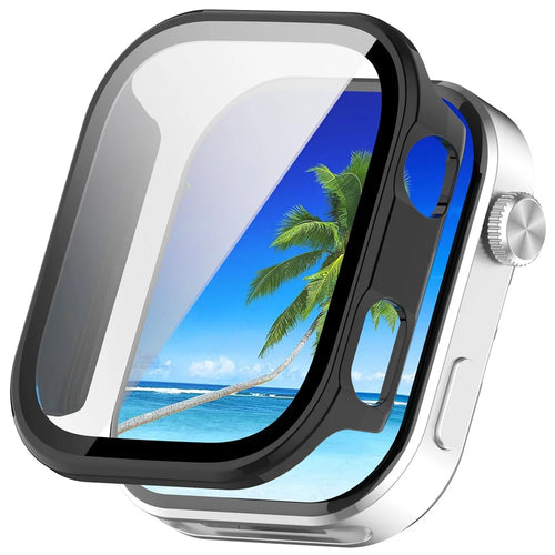 For Xiaomi Redmi Watch 6 Hard PC Watch Protective Case with Tempered Glass Film - Black - 1