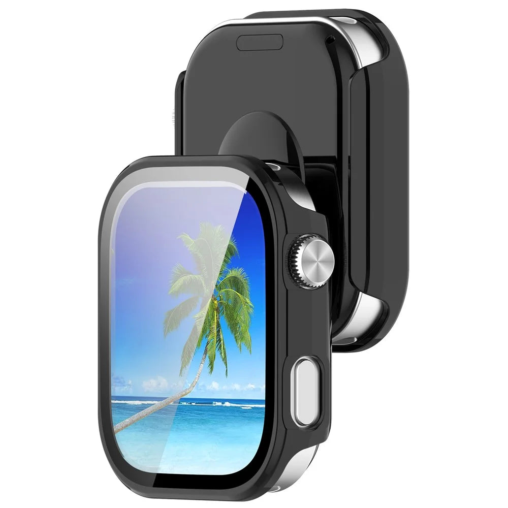 For Xiaomi Redmi Watch 6 Hard PC Watch Protective Case with Tempered Glass Film - Black - 6