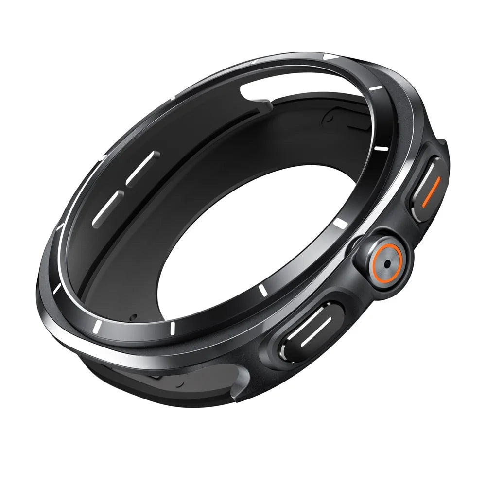 For Samsung Galaxy Watch8 40mm Case Transfer to Samsung Galaxy Watch Ultra 47mm Zinc Alloy + PC Watch Cover - Black + White - 2