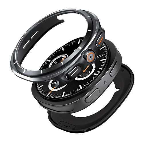 For Samsung Galaxy Watch8 44mm Case Transfer to Samsung Galaxy Watch Ultra 47mm Zinc Alloy + PC Watch Cover - Black + White - 1