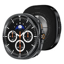 For Samsung Galaxy Watch8 40mm Case Transfer to Samsung Galaxy Watch8 Classic 46mm Gear Pattern Zinc Alloy + PC Watch Protective Cover - Black + White - 1
