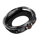 For Samsung Galaxy Watch8 44mm Case Transfer to Samsung Galaxy Watch8 Classic 46mm Gear Pattern Zinc Alloy + PC Watch Protective Cover - Black + White - 2